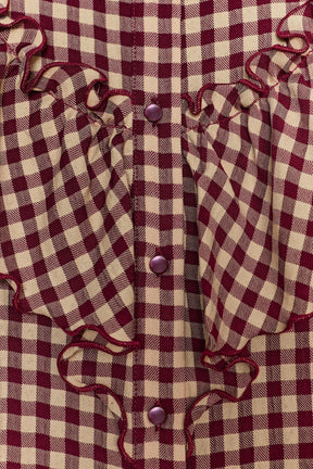 Rüschenbluse mit Vichy-Karo