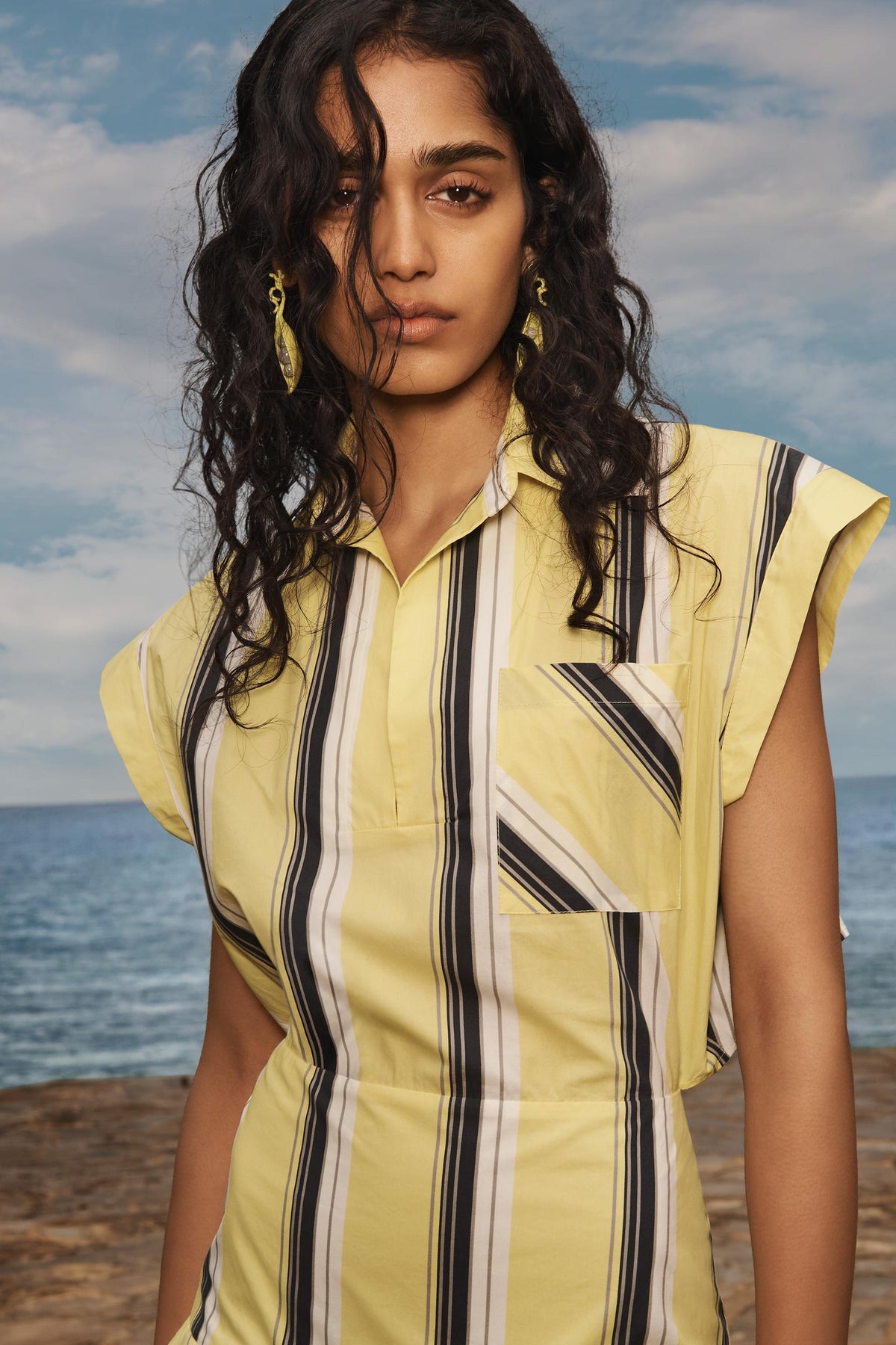 Gestreiftes Puffkleid