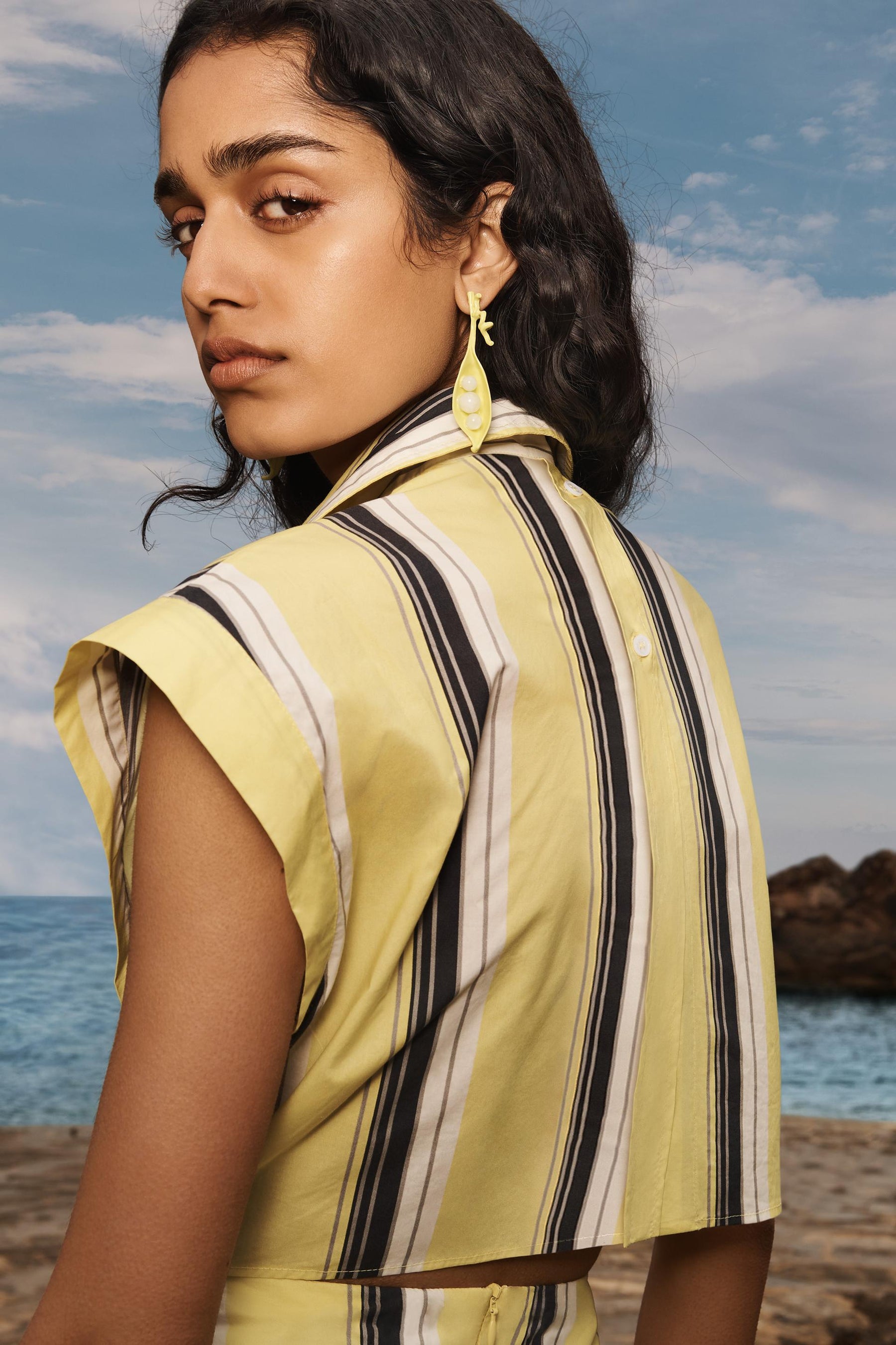 Gestreiftes Puffkleid