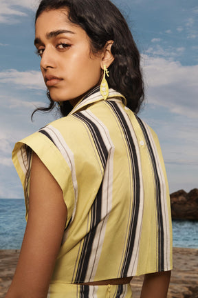 Gestreiftes Puffkleid