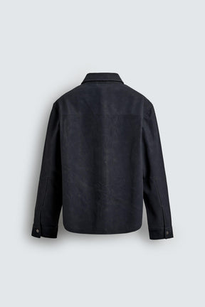 RELAXED FIT LEATHER EFFECT OVERSHIRT - Image 8