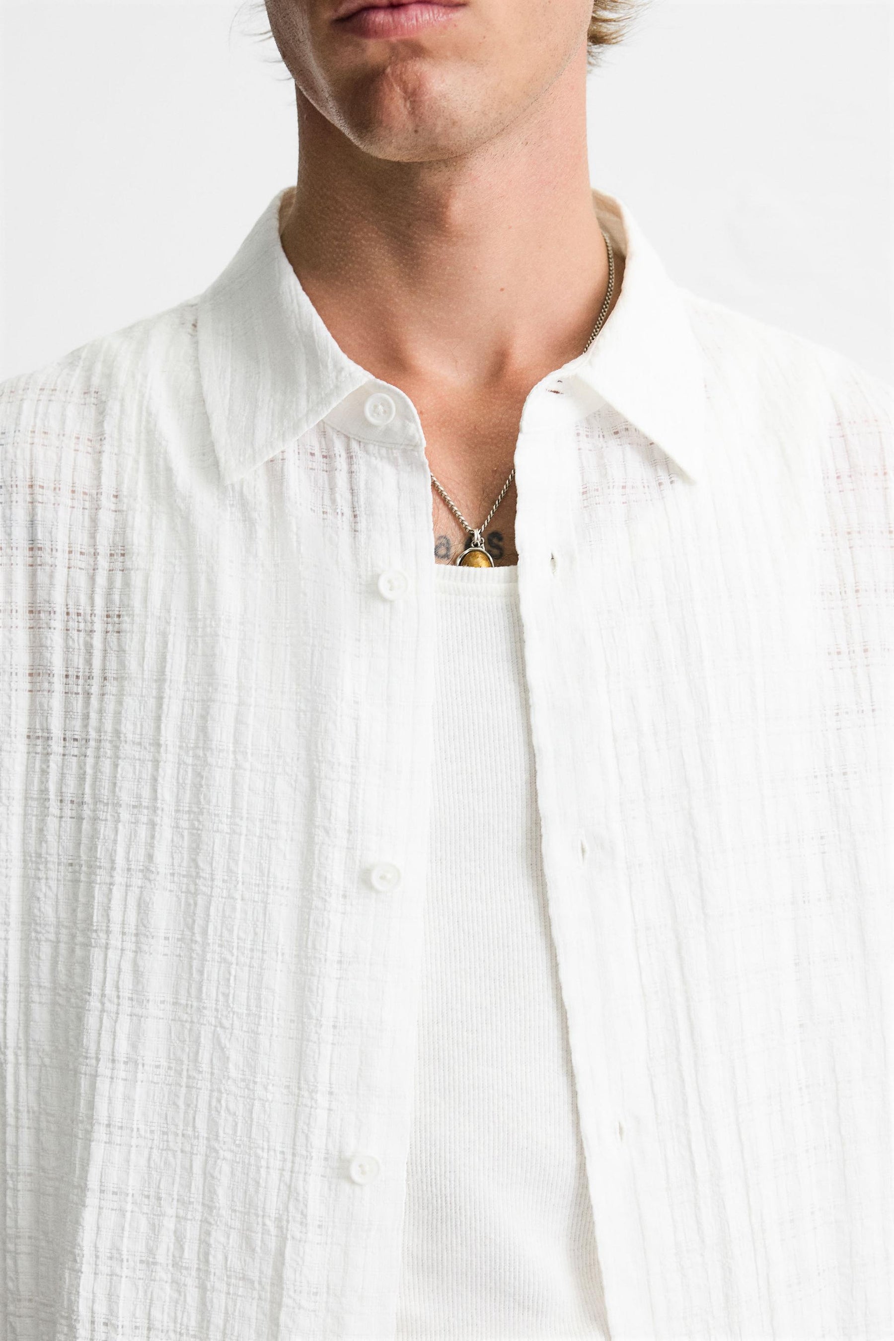 TEXTURED CHECK SHIRT - Image 5