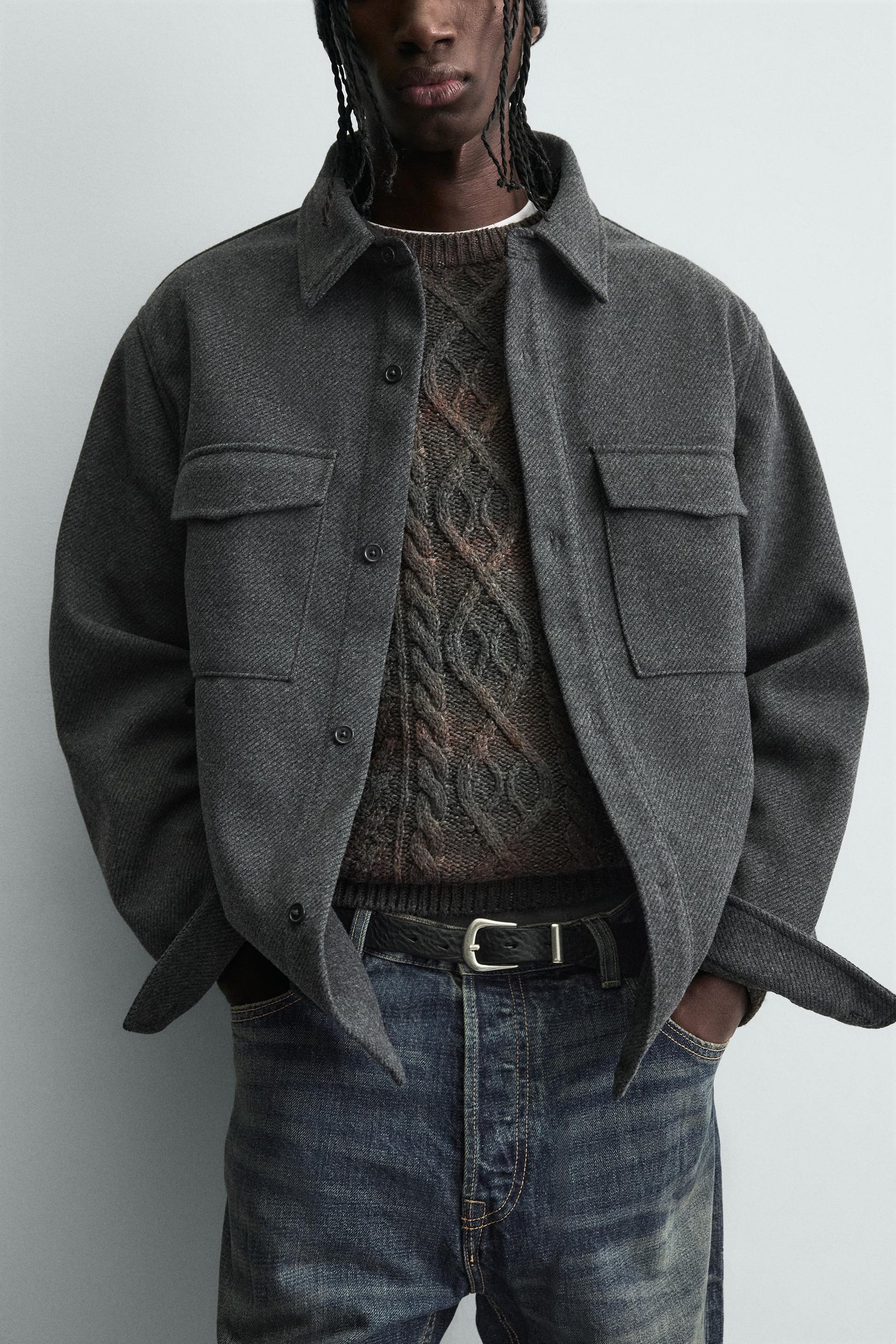 WATER-REPELLENT TWILL TEXTURED OVERSHIRT - Image 5