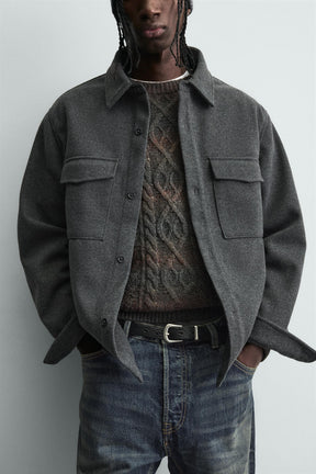 WATER-REPELLENT TWILL TEXTURED OVERSHIRT - Image 5