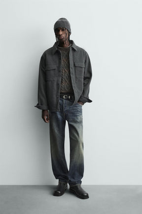 WATER-REPELLENT TWILL TEXTURED OVERSHIRT - Image 1
