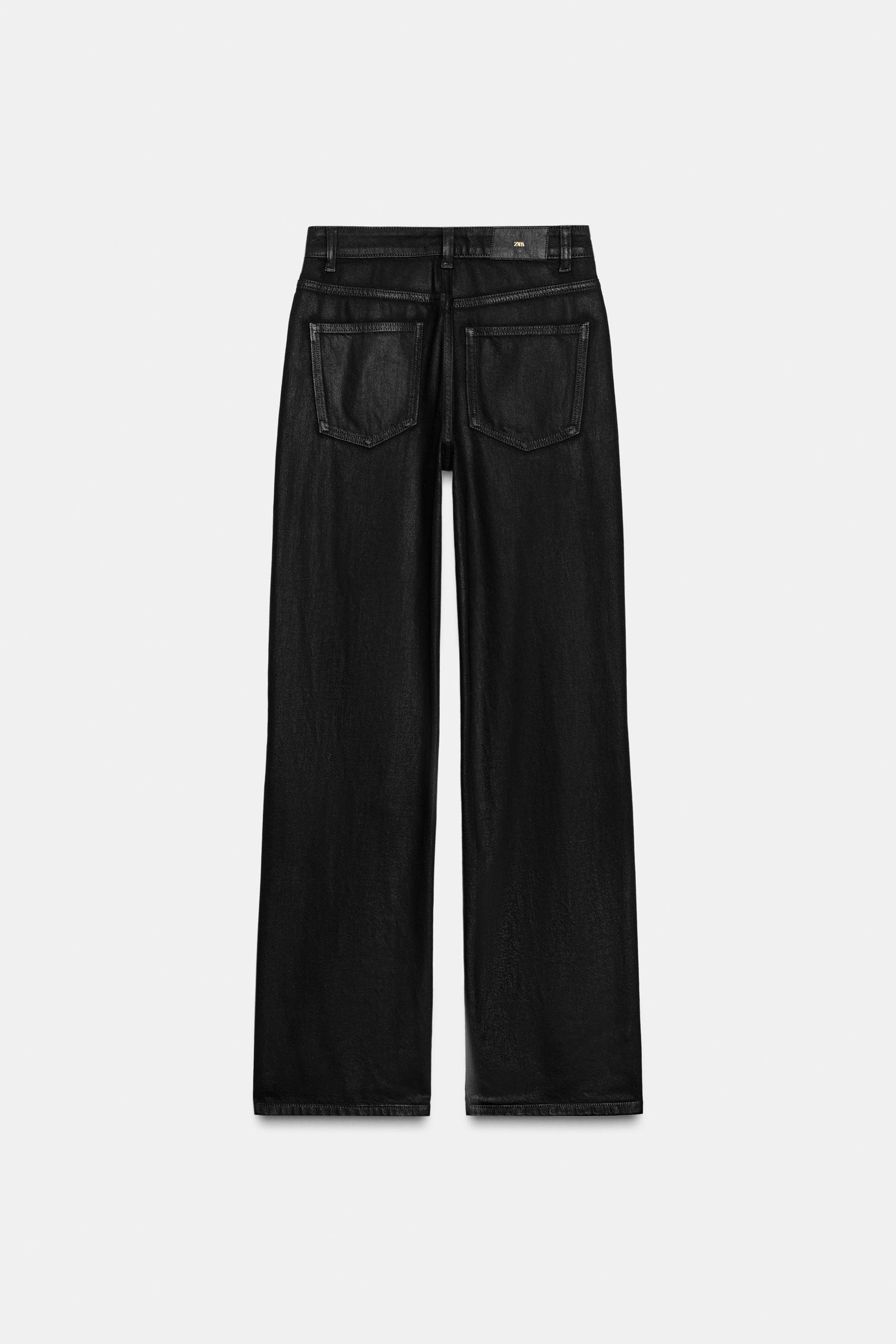 Beschichtete High-Waist Regular Jeans