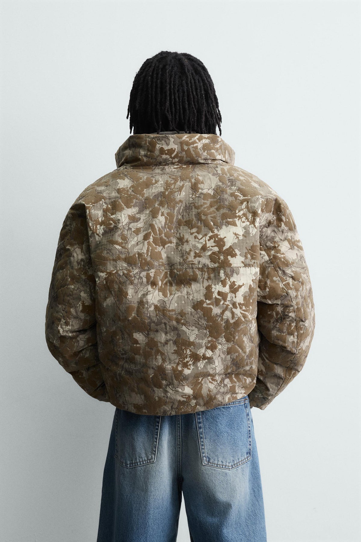 FLOCKED PRINT PUFFER JACKET - Image 2