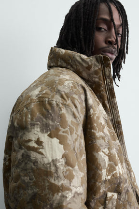 FLOCKED PRINT PUFFER JACKET - Image 6