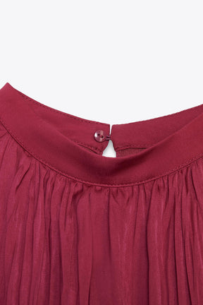 CREASED-EFFECT PLEATED MIDI DRESS - Image 9