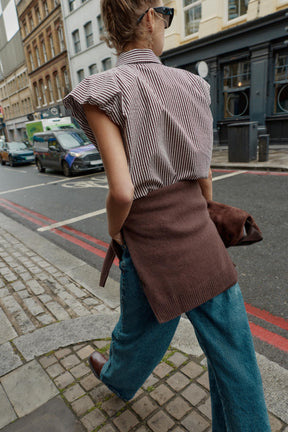 Gestreiftes Hemd mit Ballonärmeln