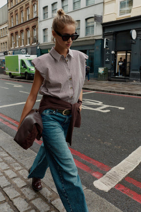 Gestreiftes Hemd mit Ballonärmeln