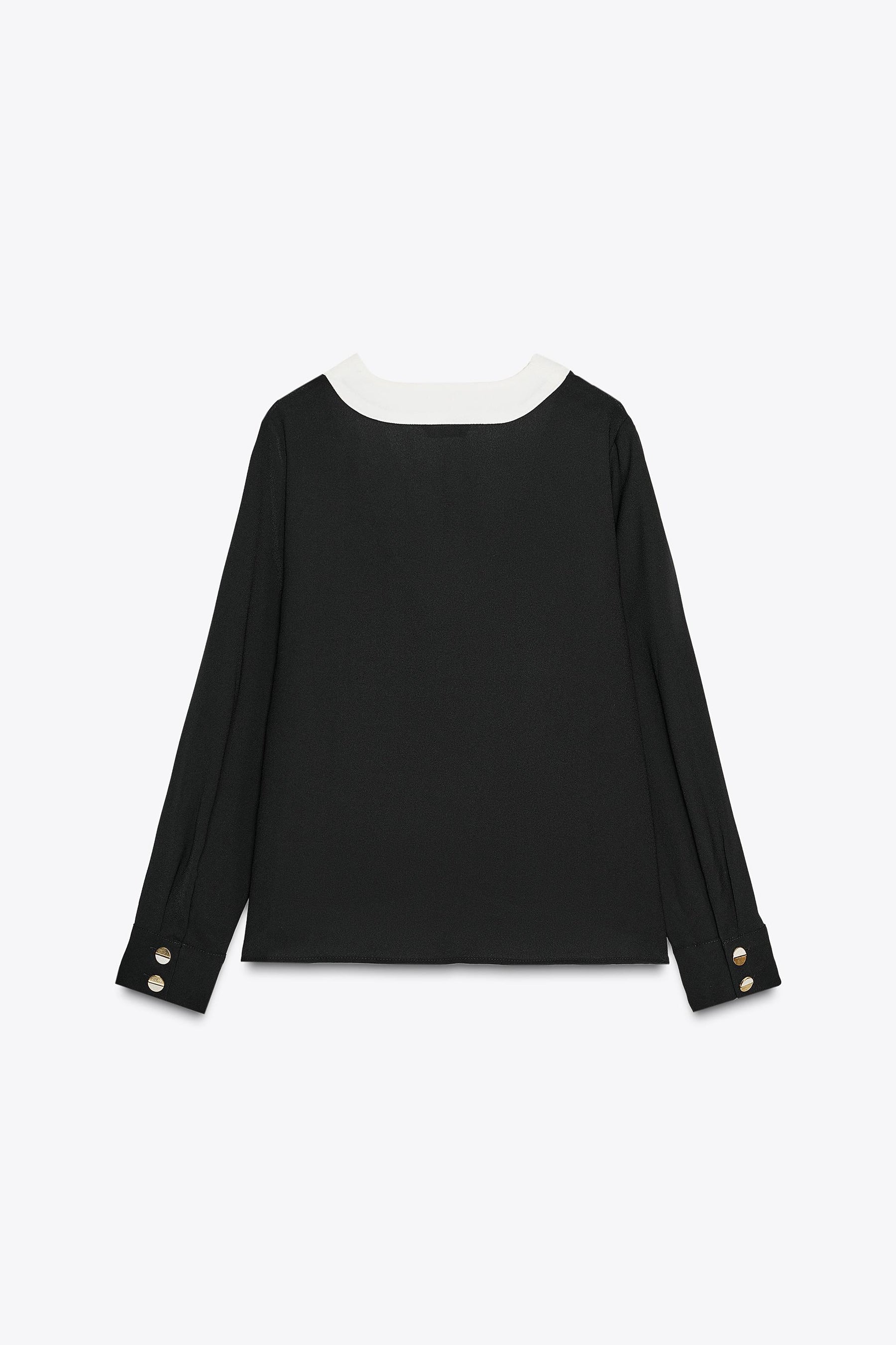 Kontrastierendes Crêpe-Hemd