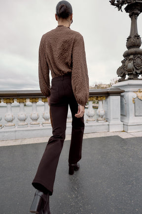 Rüschenbluse mit Karomuster