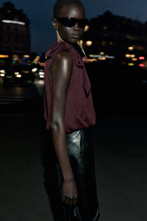 BALLON-HALTER-NECK-TOP