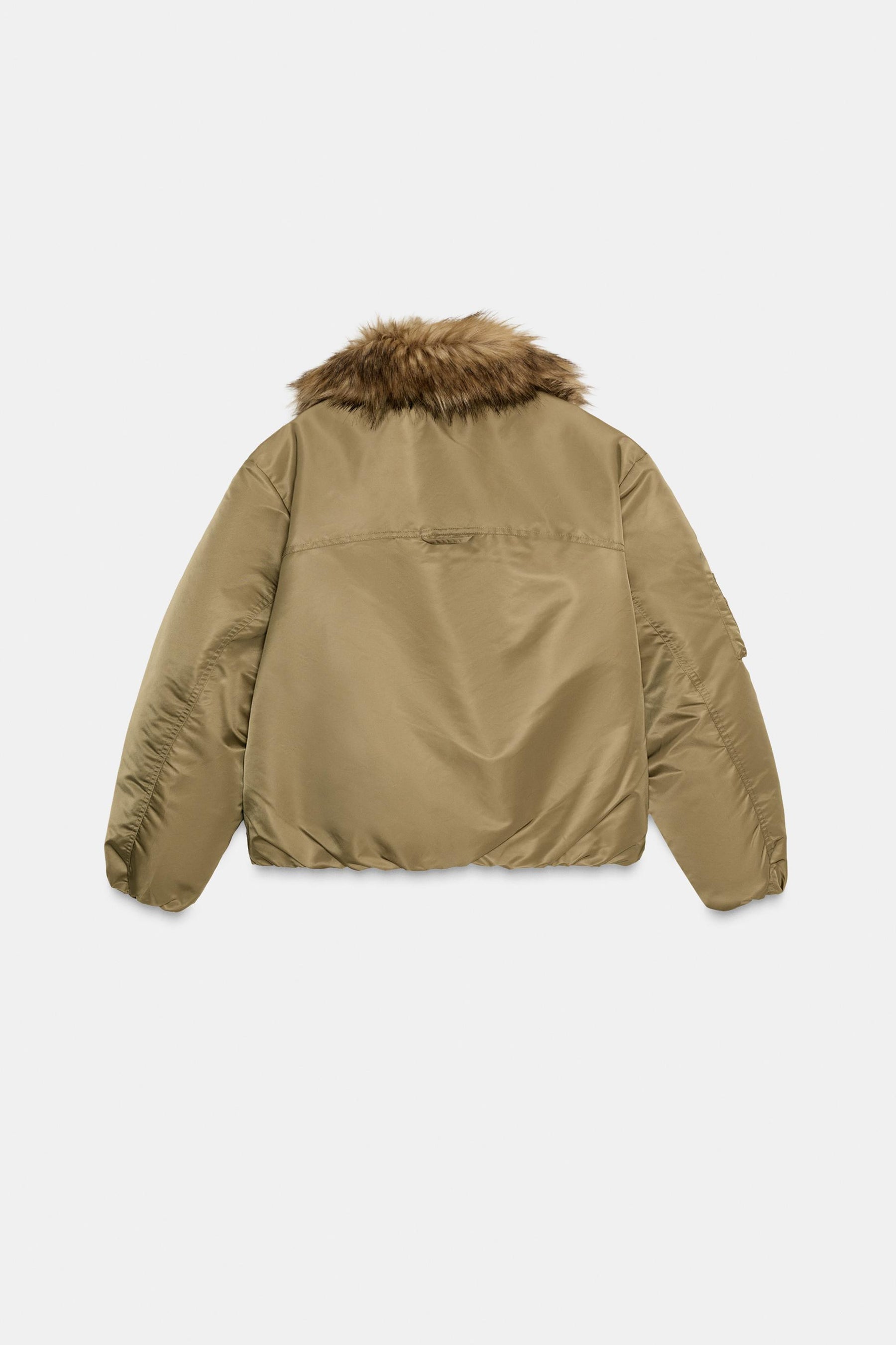 FAUX FUR COLLAR BOMBER JACKET ZW COLLECTION - Image 7