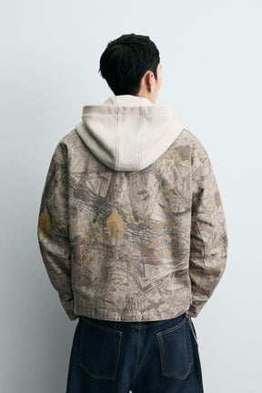 WASHED JACKET ABSTRACT PRINT - Image 3