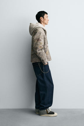 WASHED JACKET ABSTRACT PRINT - Image 4