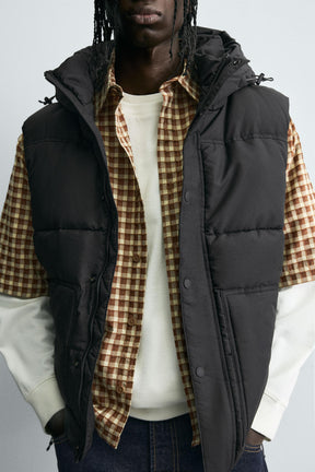 QUILTED GILET WITH HOODIE - Image 5