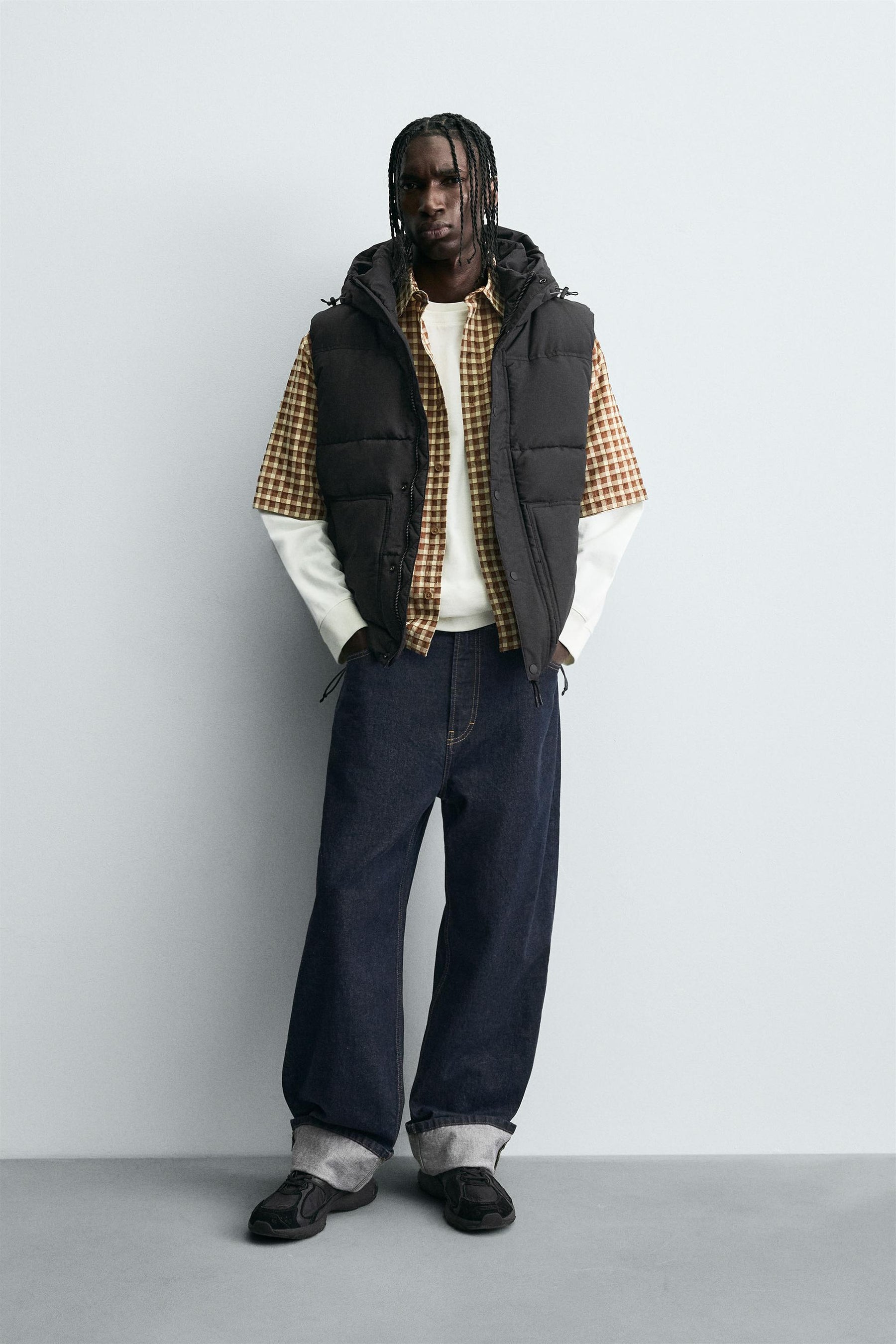 QUILTED GILET WITH HOODIE - Image 1