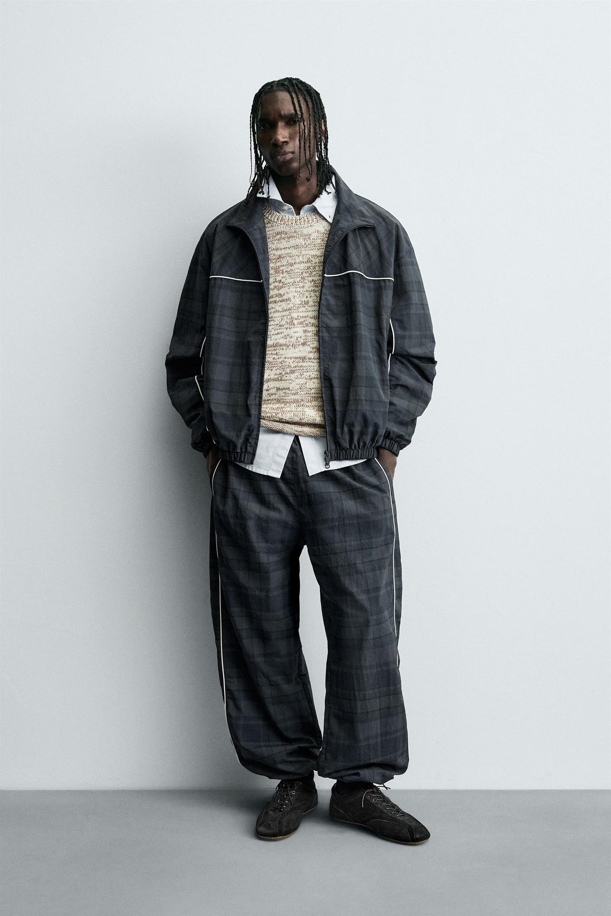 CONTRAST CHECK TECHNICAL JACKET - Image 1