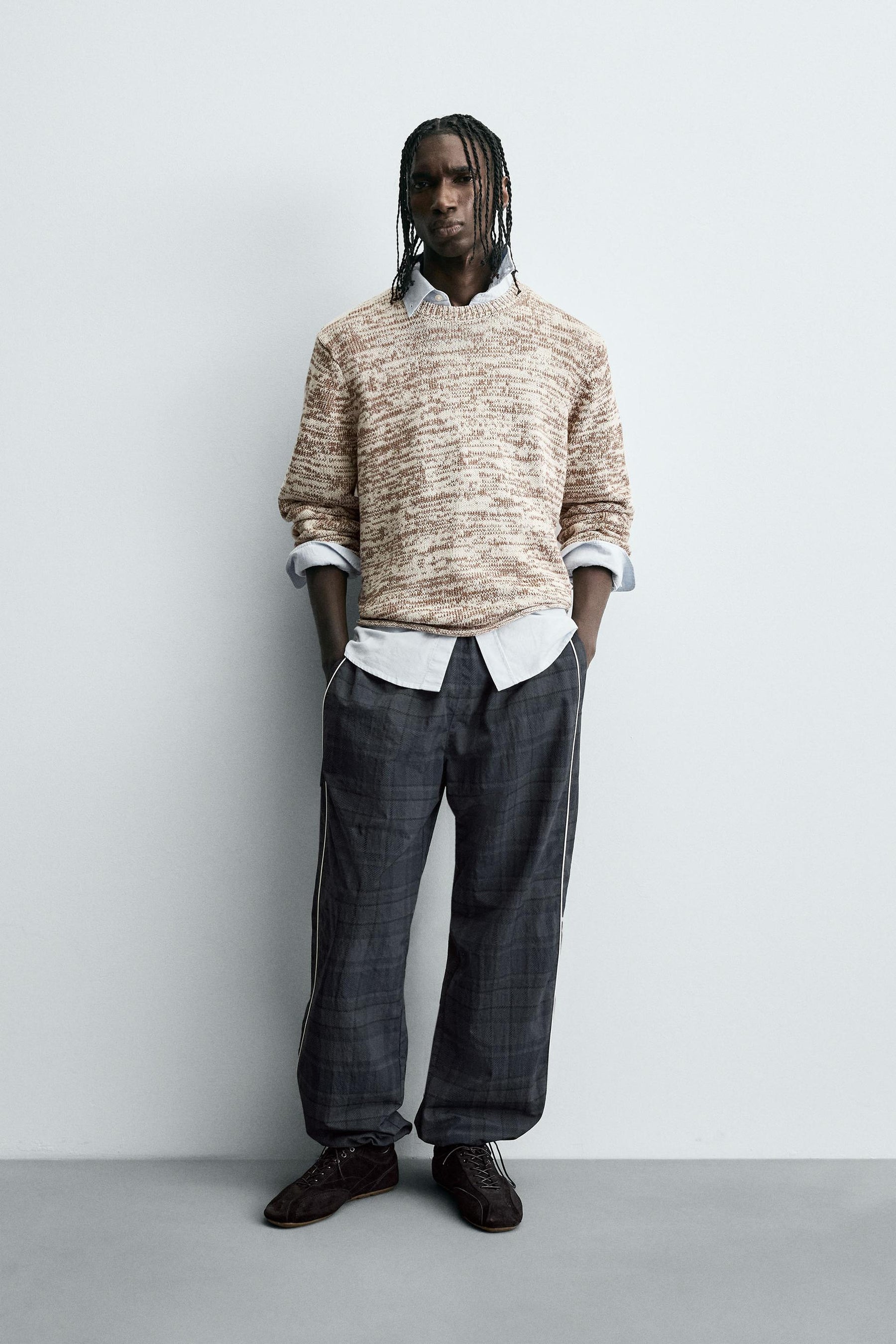CONTRAST CHECK TECHNICAL JOGGER TROUSERS - Image 1