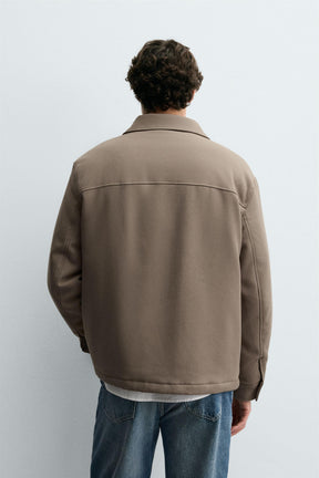 TEXTURED PADDED OVERSHIRT - Image 3