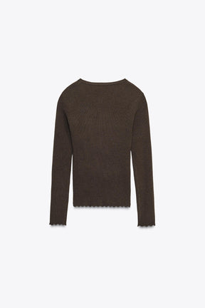 Rippstrick-Strickjacke