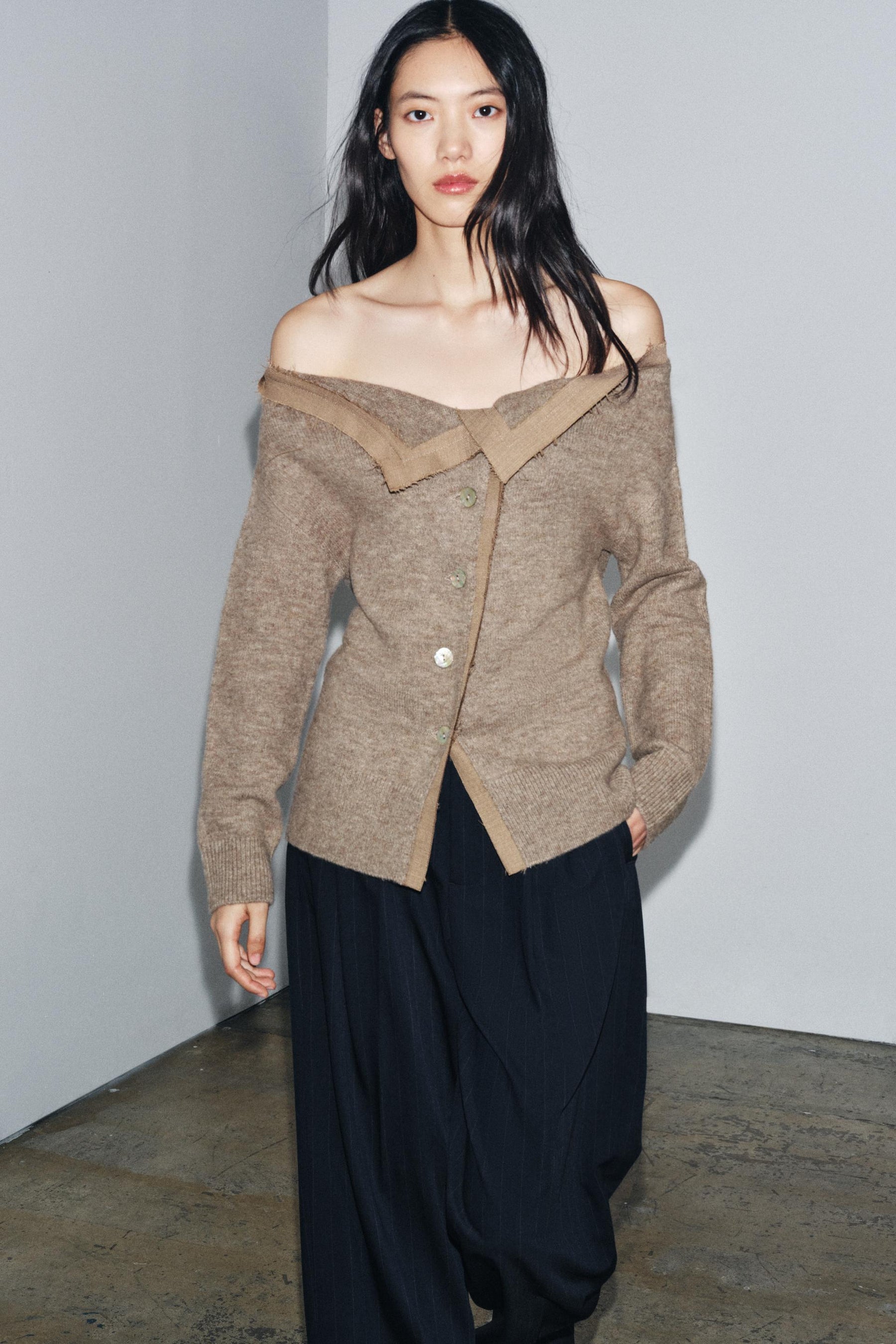 BOAT NECK CARDIGAN - Image 1
