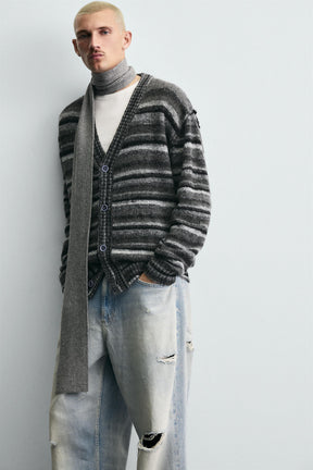 STRIPED JACQUARD CARDIGAN - Image 6