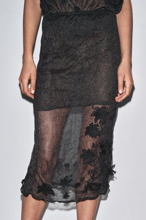 SEMI-SHEER STRUCTURED KNIT SKIRT - Image 2