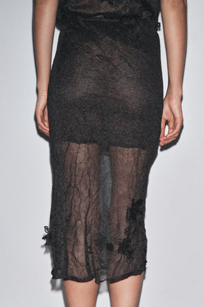 SEMI-SHEER STRUCTURED KNIT SKIRT - Image 5