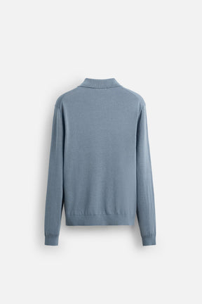 COTTON BLEND KNIT POLO SHIRT - Image 6