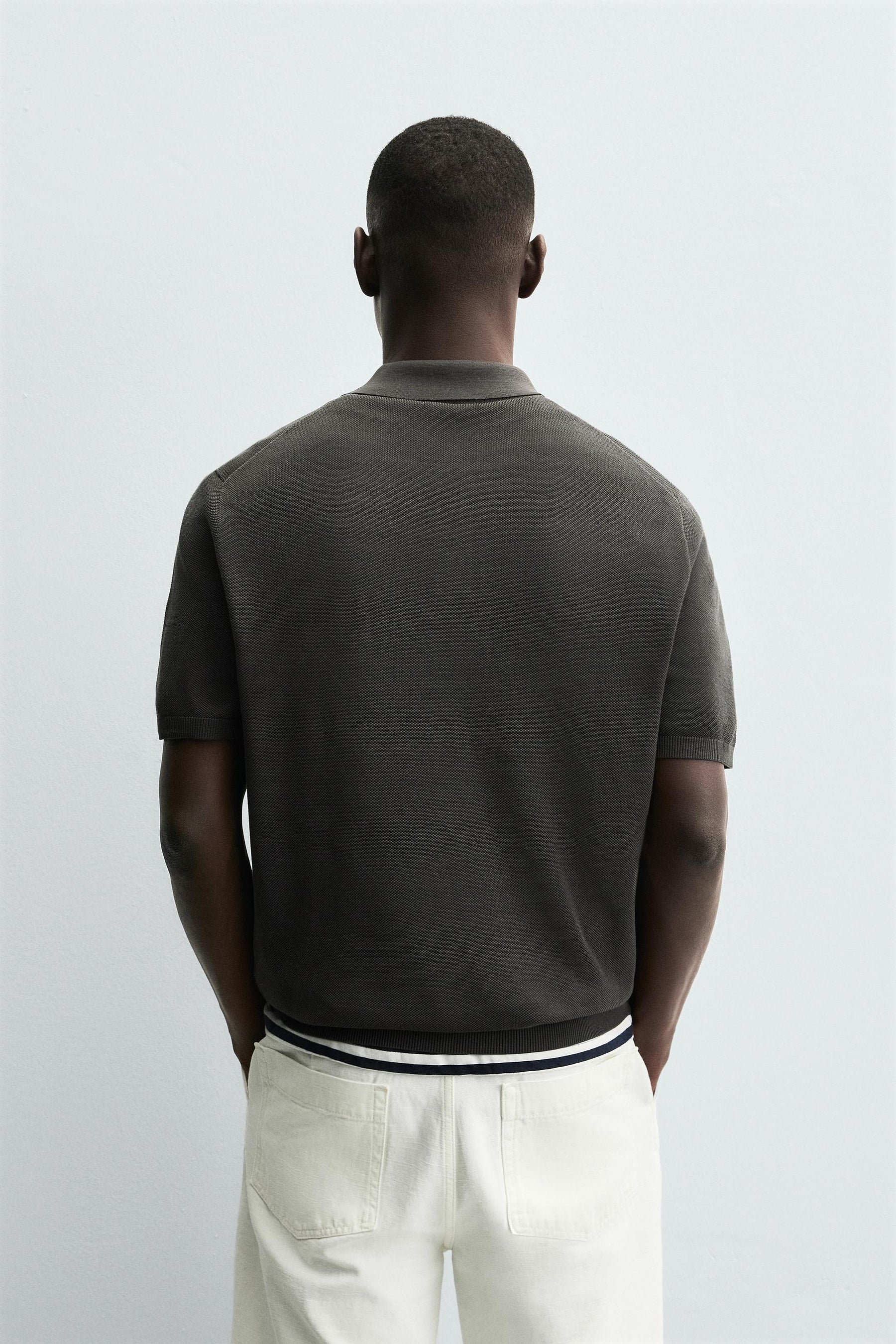 TEXTURED KNIT POLO SHIRT - Image 3