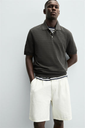 TEXTURED KNIT POLO SHIRT - Image 5