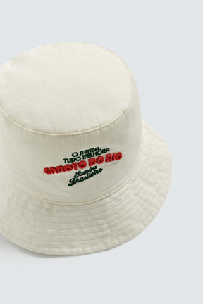 CONTRAST EMBROIDERY BUCKET HAT - Image 6