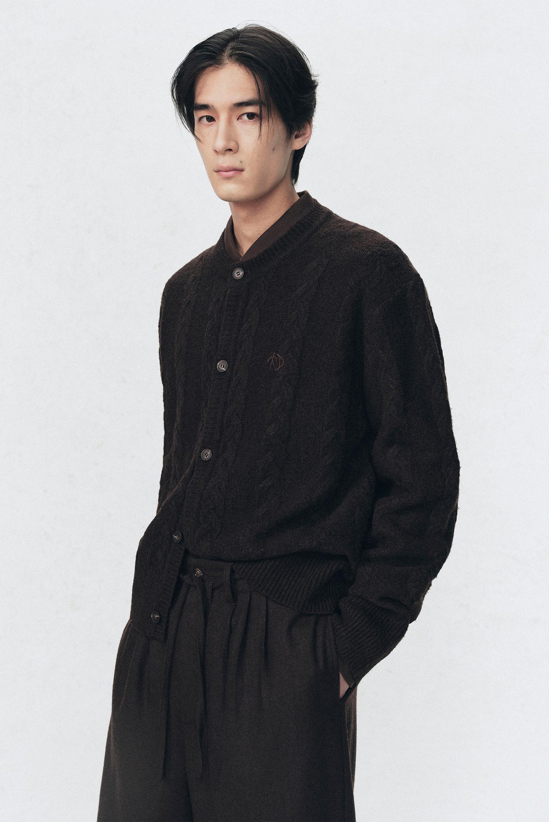 Braided Wool Cardigan