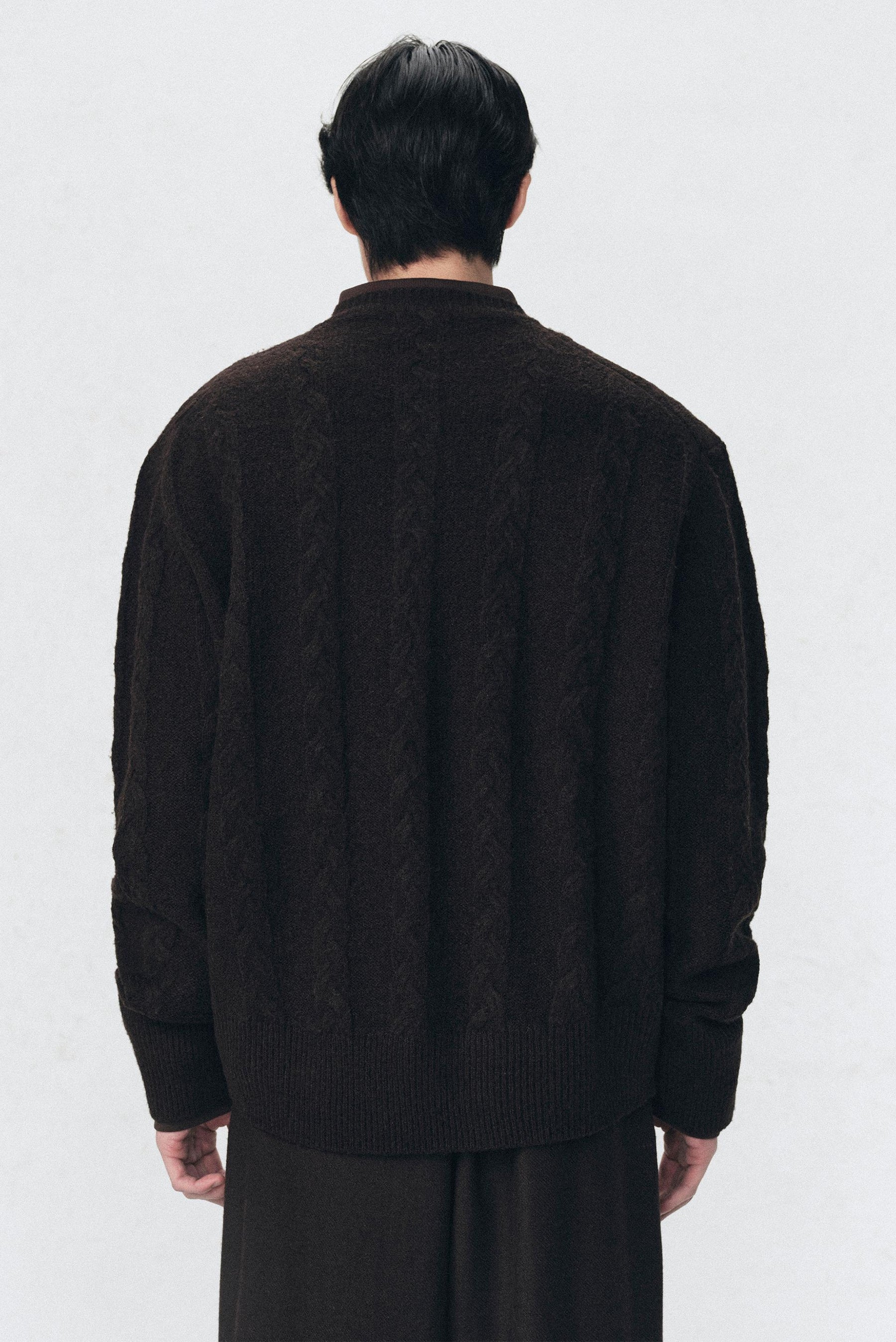 Braided Wool Cardigan