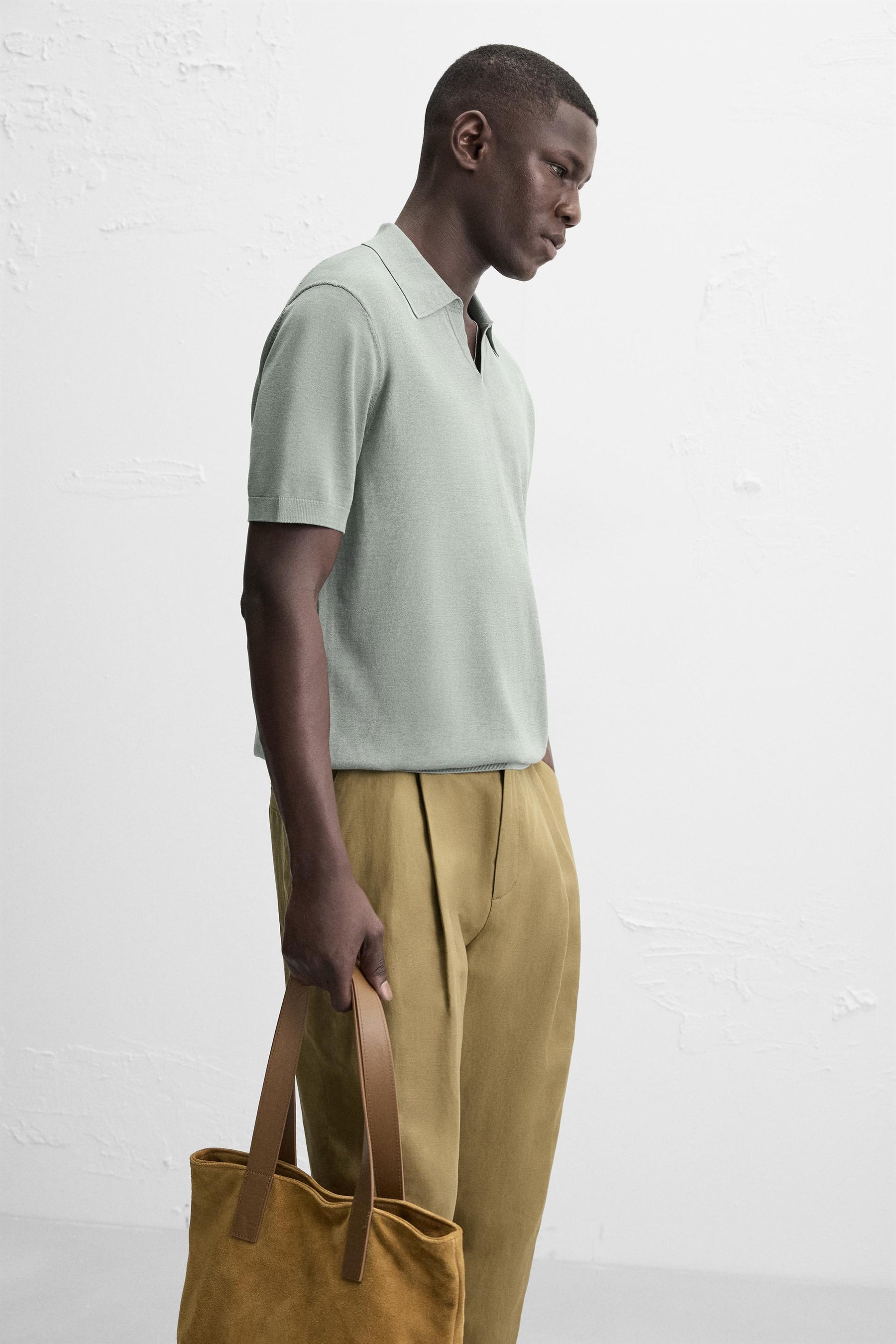 COTTON/SILK KNIT POLO SHIRT - Image 5