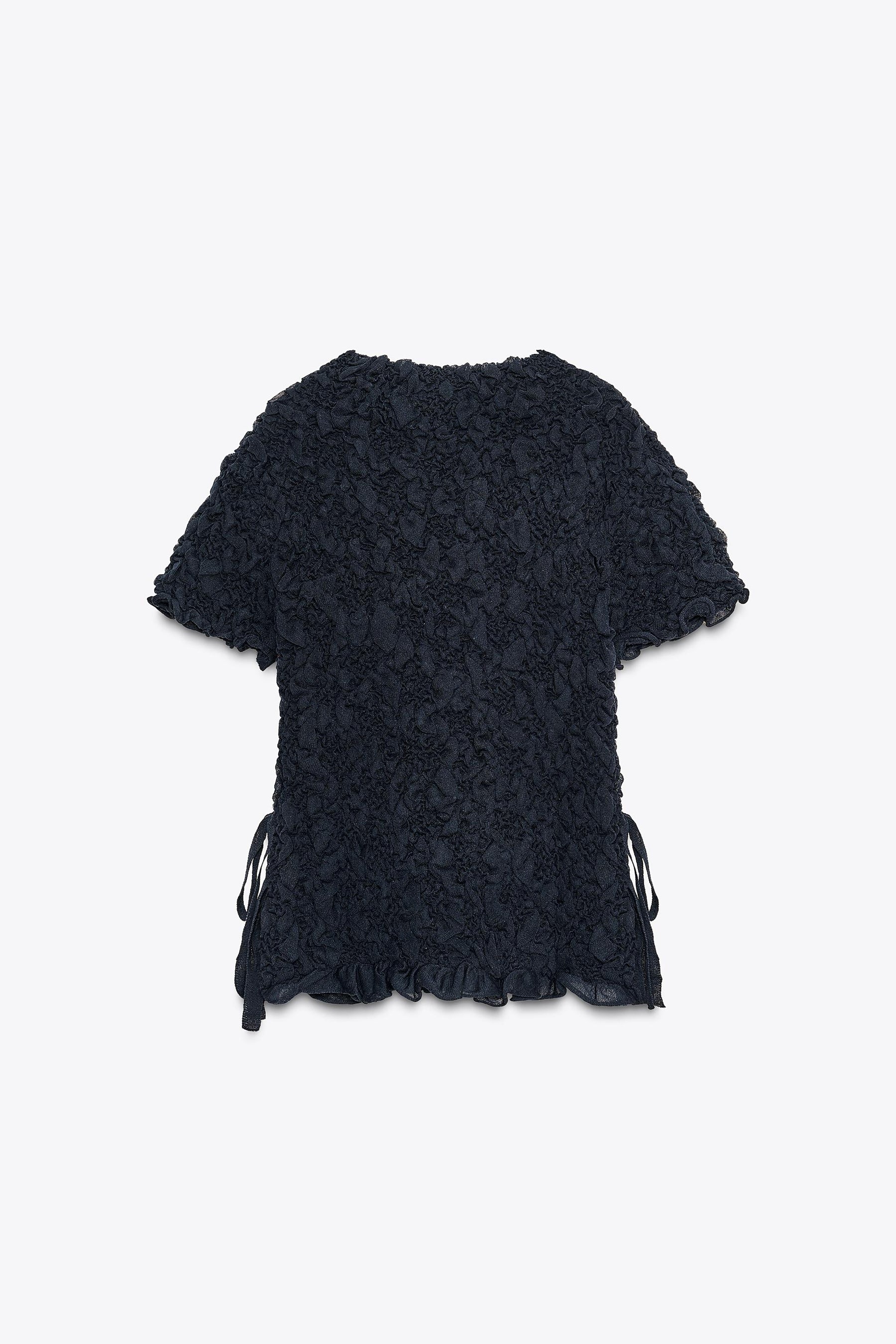 TEXTURED SHORT SLEEVE JUMPER WITH BOWS - Image 4