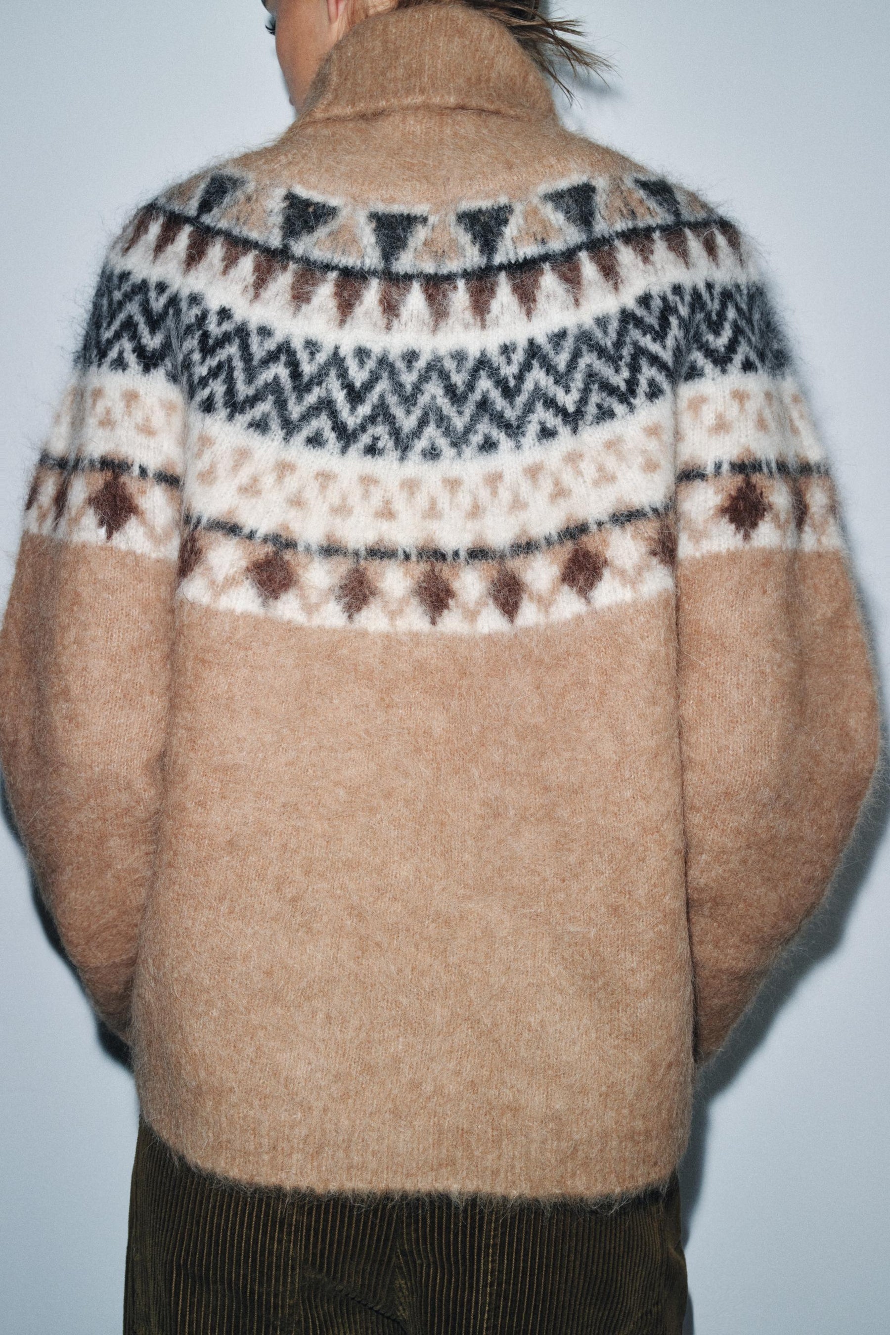 Alpaka-Mischgewebe-Jacquard-Pullover