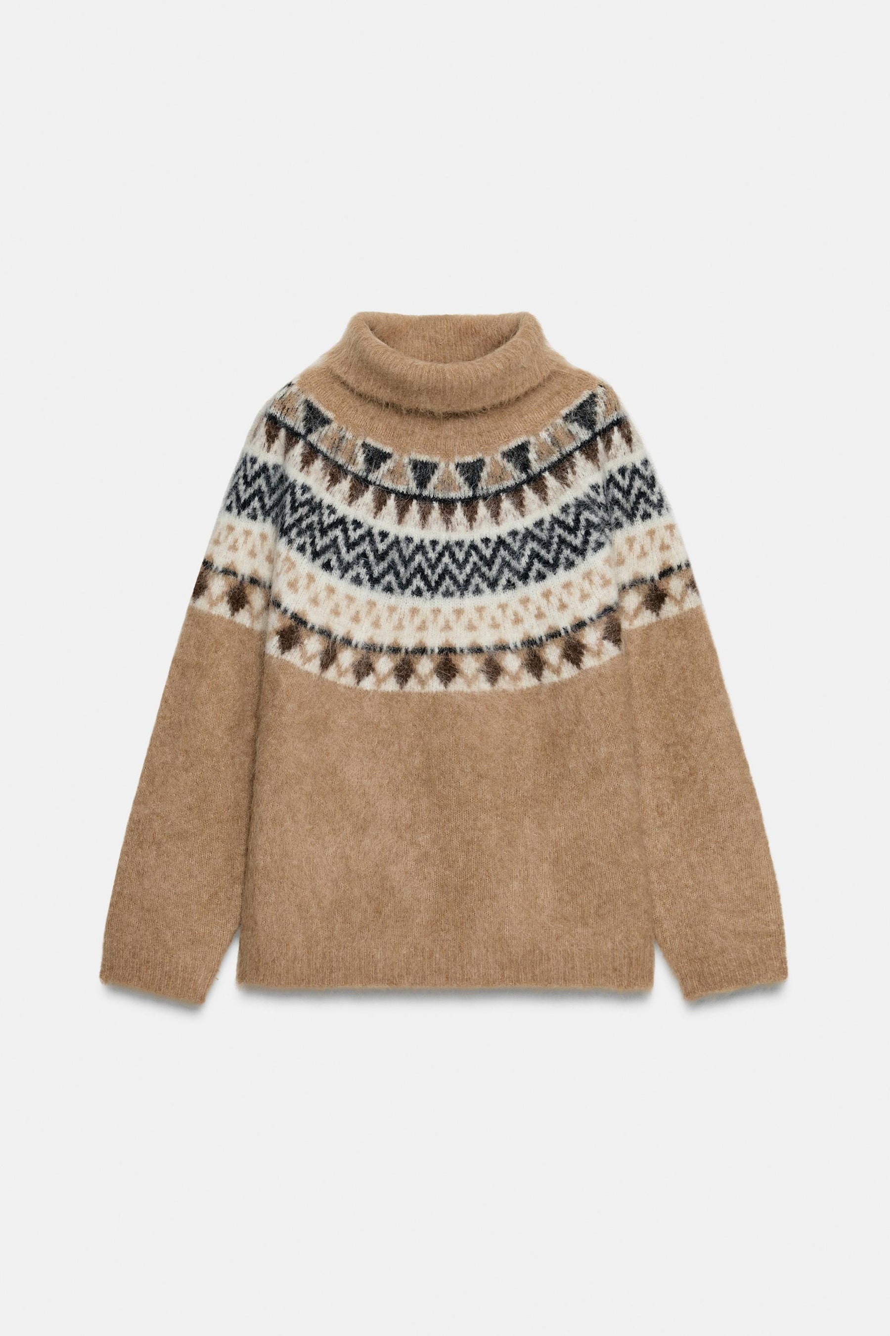 Alpaka-Mischgewebe-Jacquard-Pullover