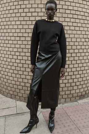 Strickpullover mit Perlenkragen