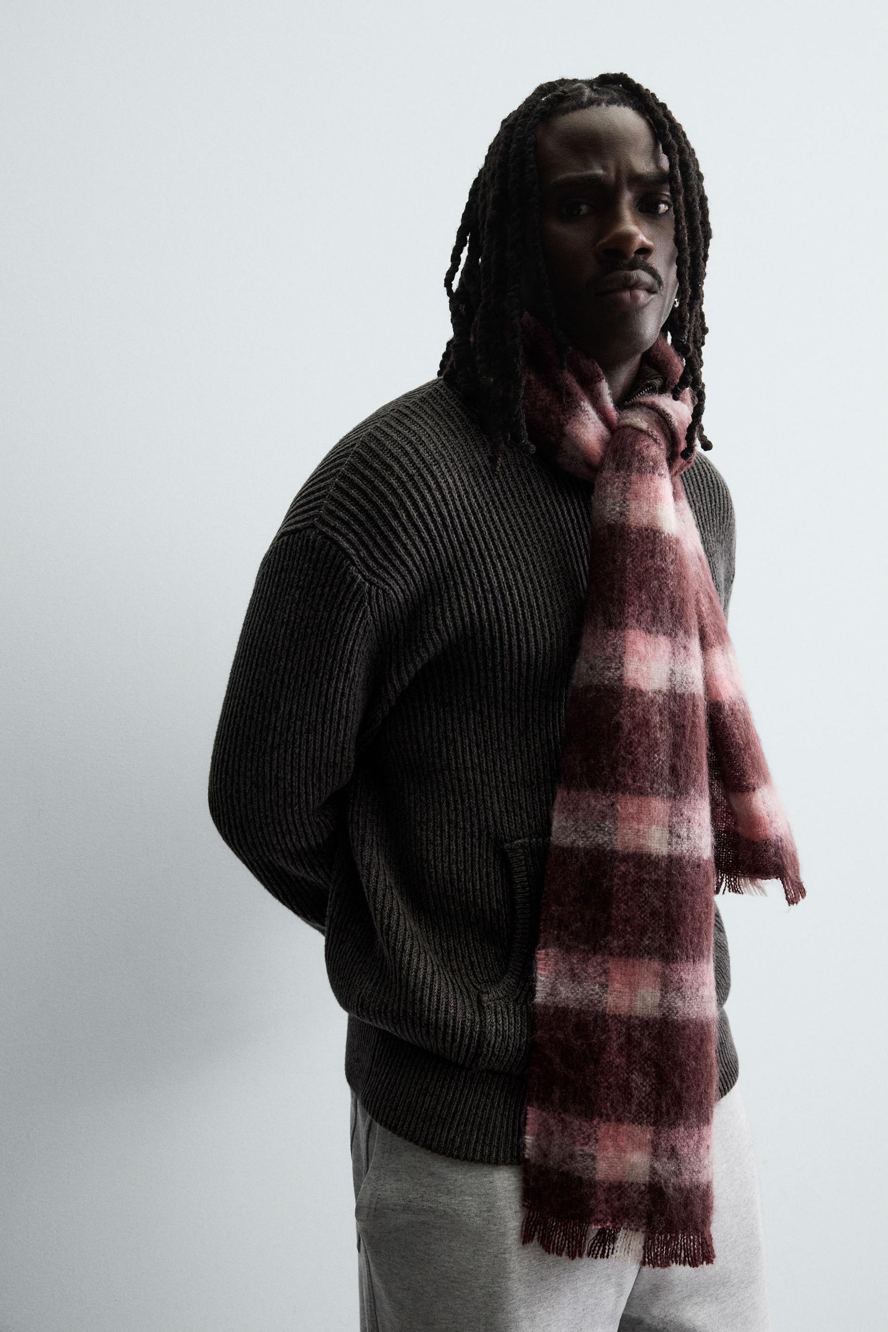 BRUSHED CHECK SCARF - Image 3