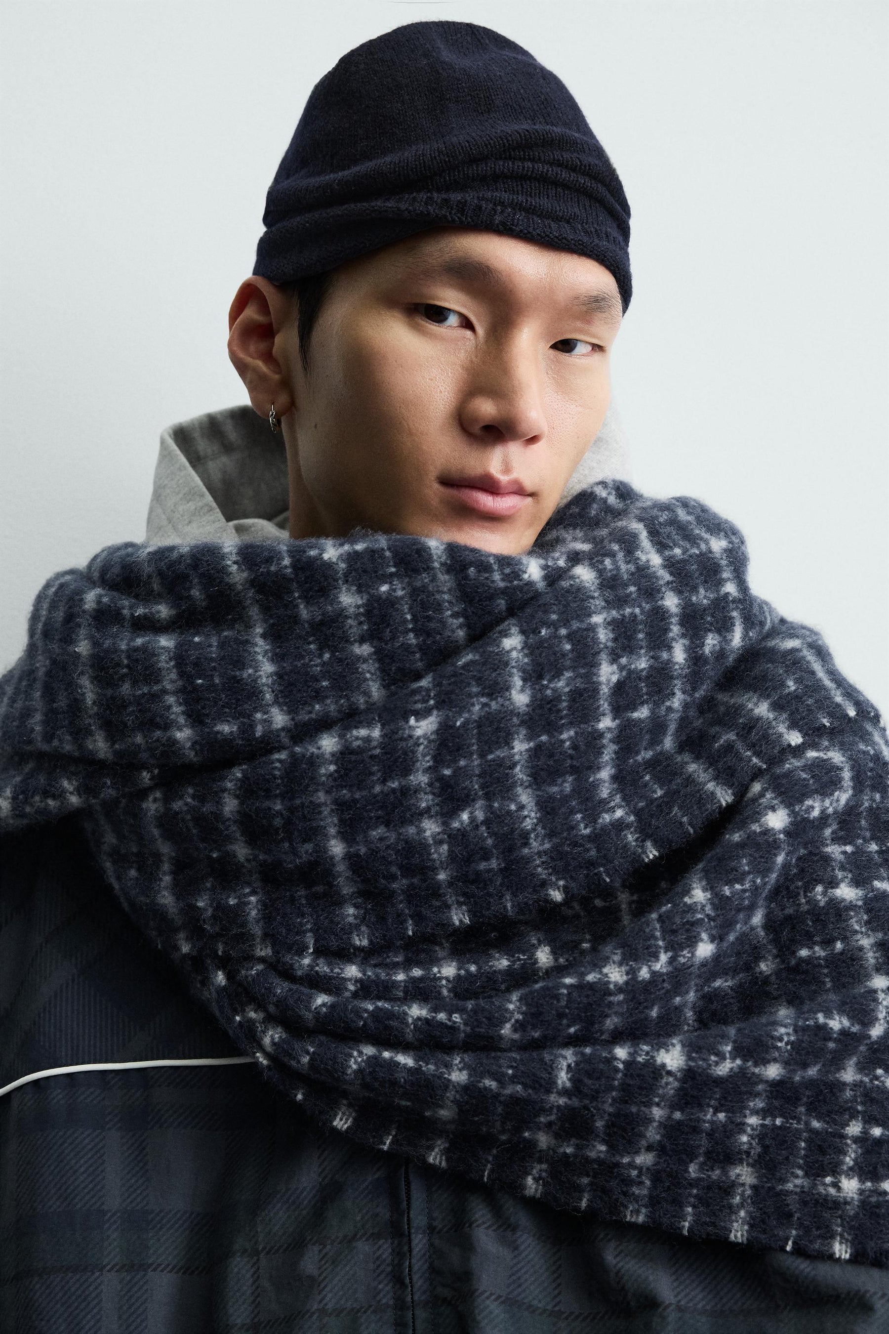 BRUSHED CHECK SCARF - Image 2