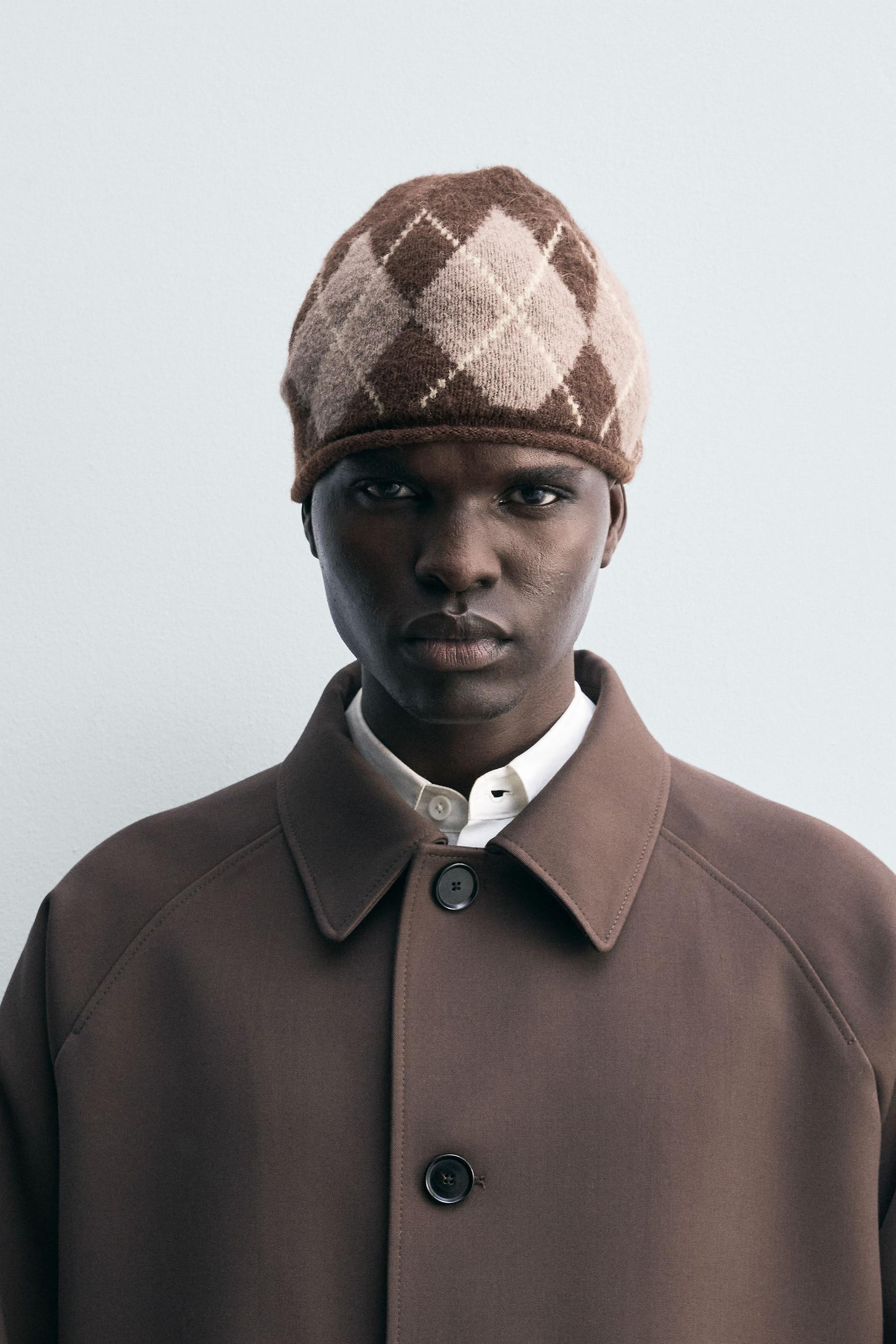 ARGYLE JACQUARD BEANIE - Image 1