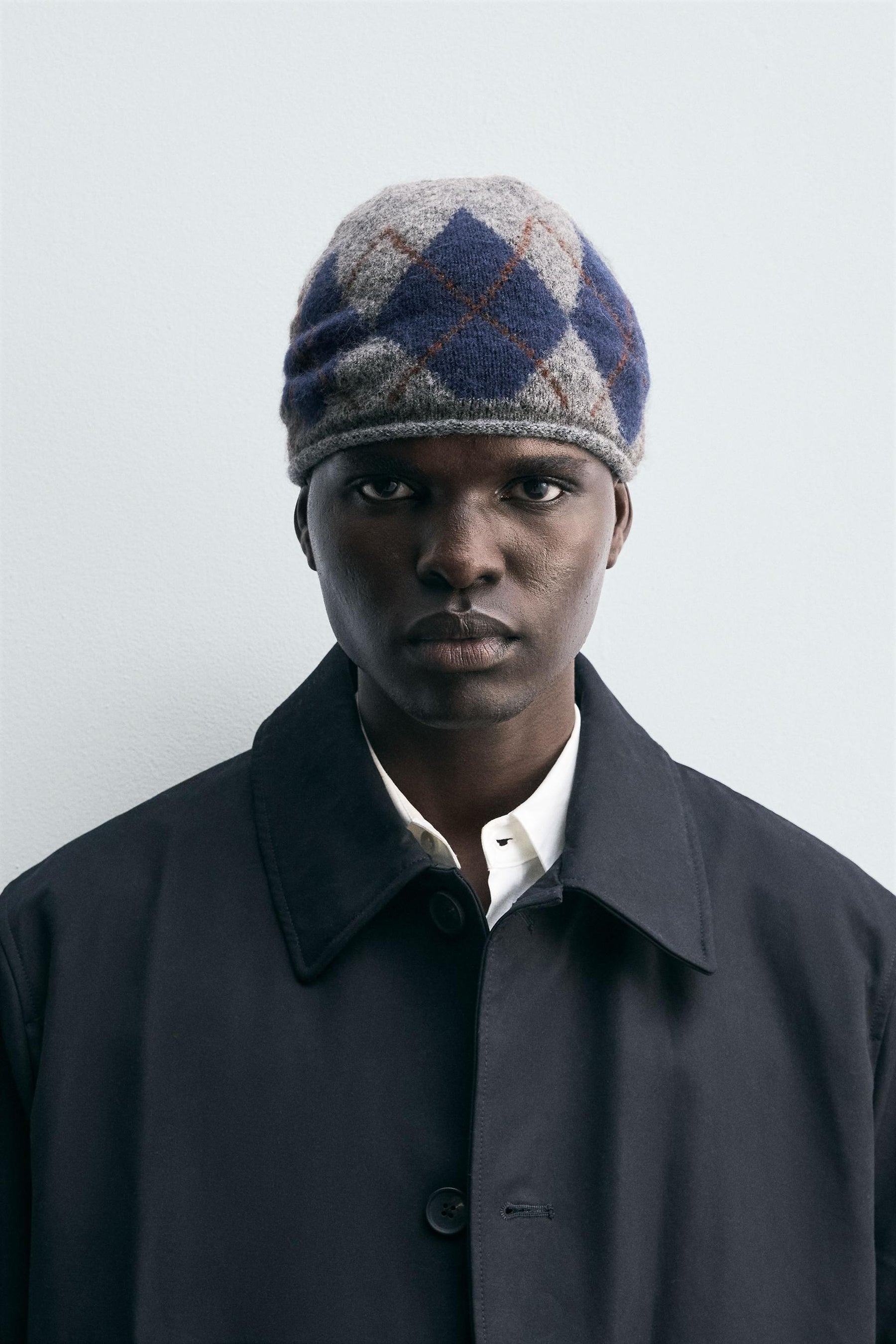 ARGYLE JACQUARD BEANIE - Image 1