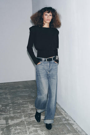 Strickpullover mit Polsterung