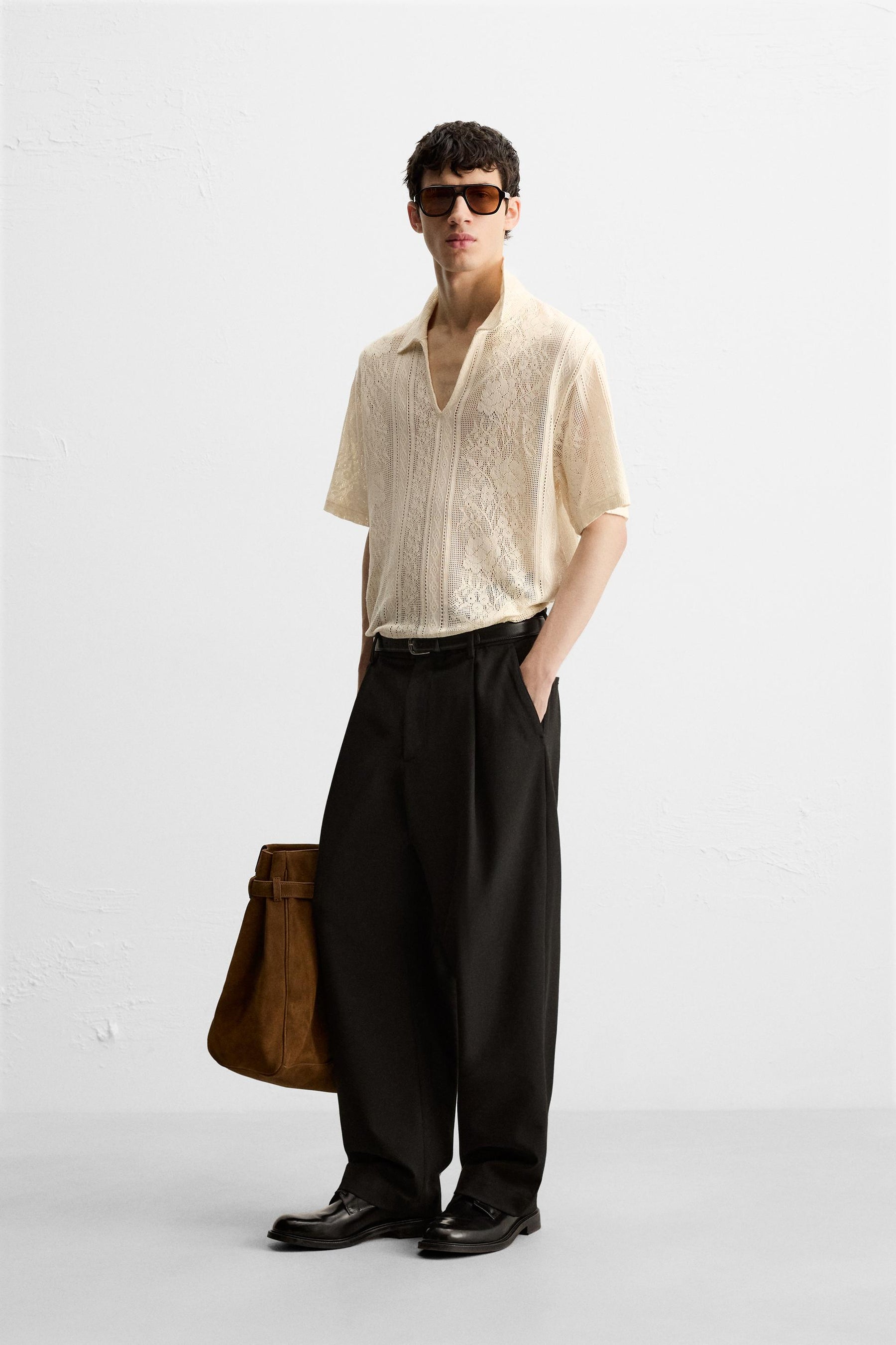 JACQUARD TEXTURED POLO SHIRT - Image 4