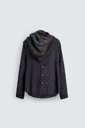 LIMITED EDITION POLKA DOT SCARF FLOWING SHIRT - Image 7