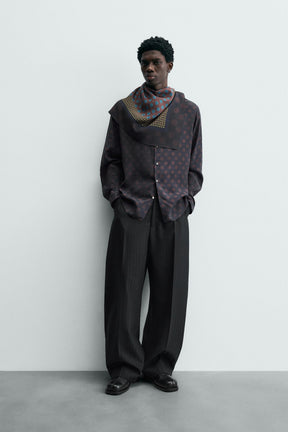 LIMITED EDITION POLKA DOT SCARF FLOWING SHIRT - Image 1